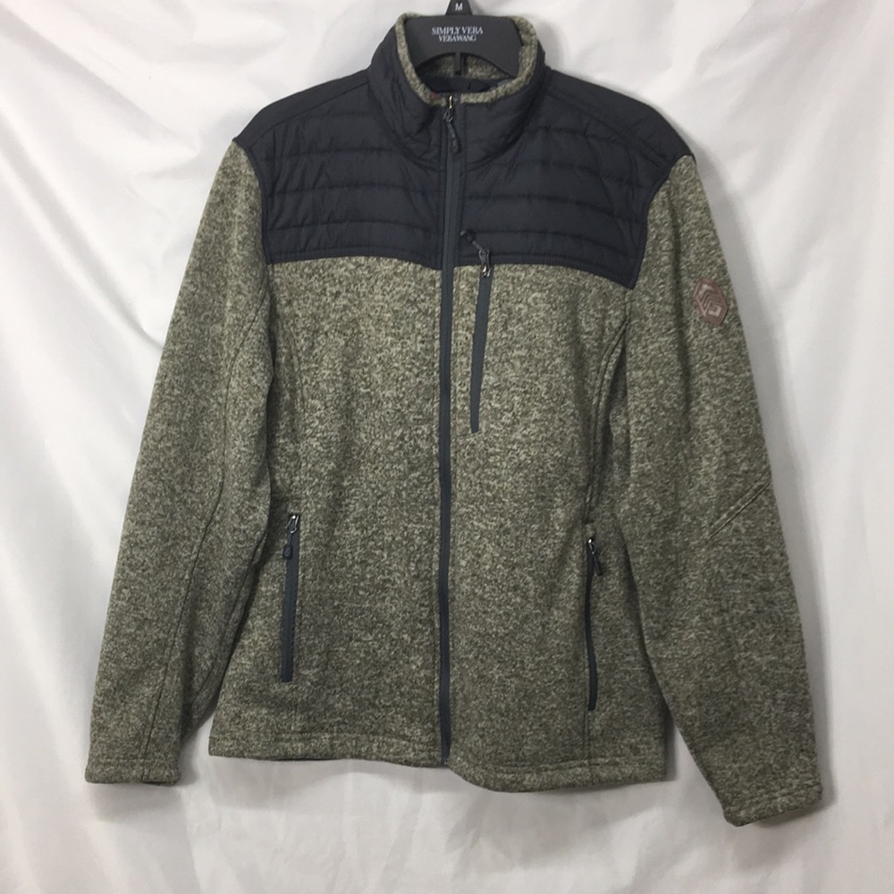 Free Country Mens Zip Front Fleece Lined Jacket With Pockets Size L Like-New